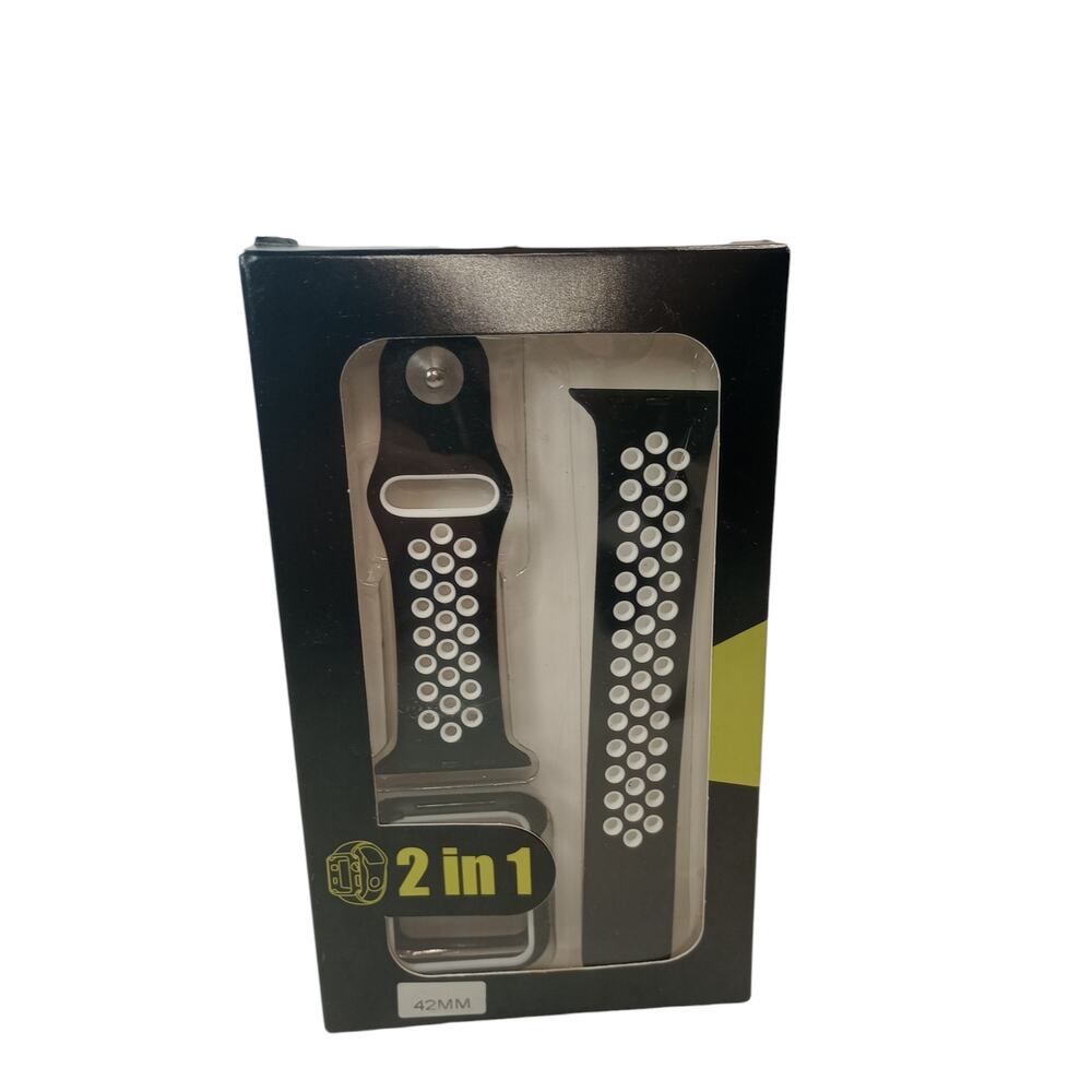 Band and Case for Apple Watch Serie 1 2 3 42Mm Black and White